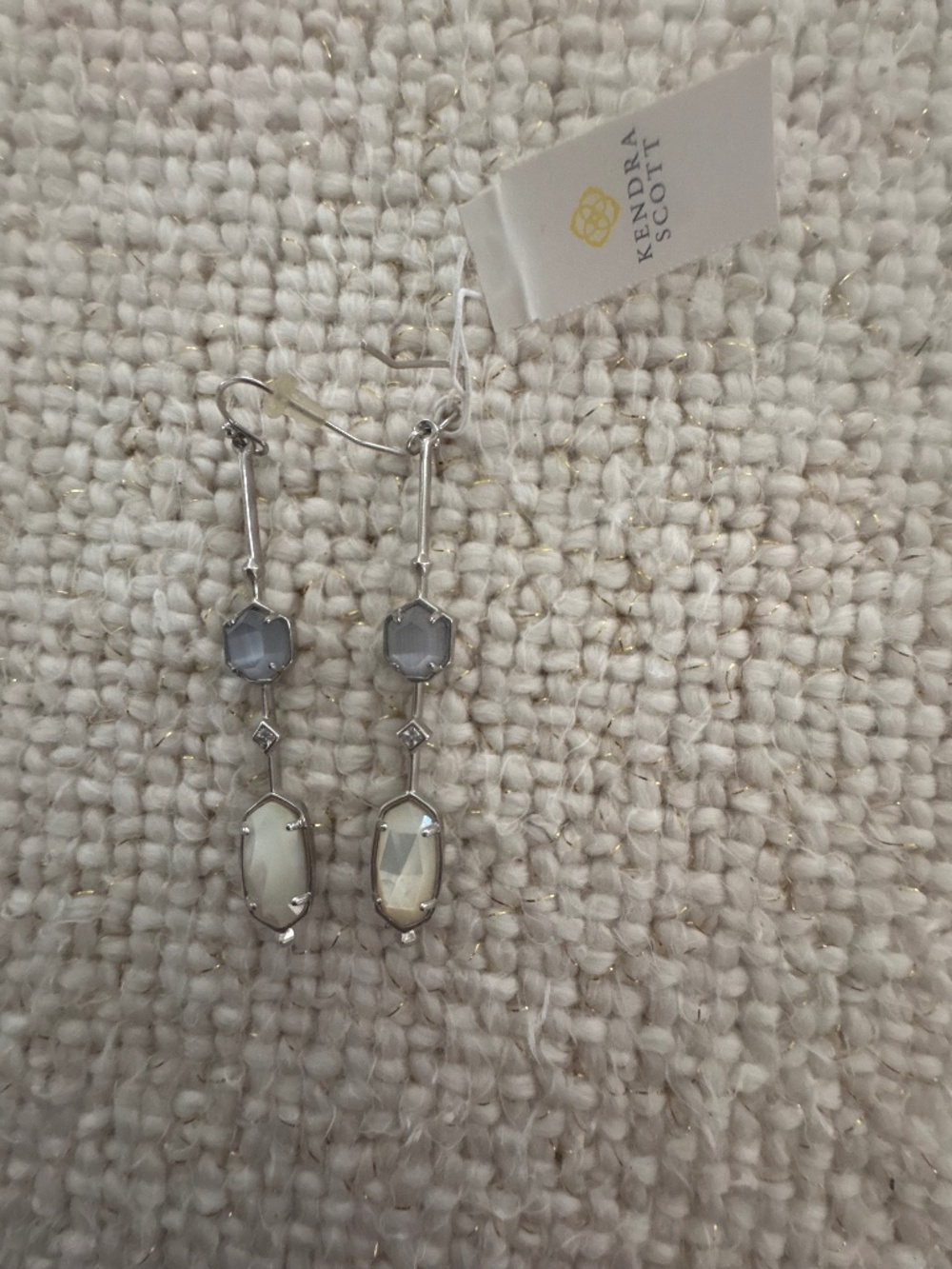 NWT- Kendra Scott Silver Drop Earrings
